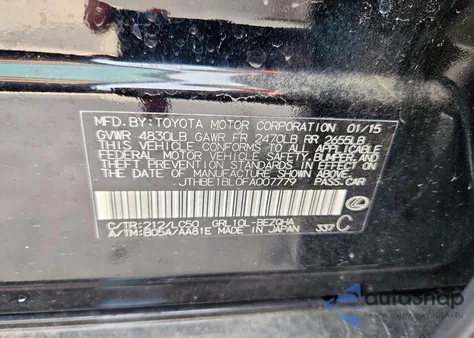 2015 Lexus Gs 350 from USA, damaged, VIN JTHBE1BL0FA007779